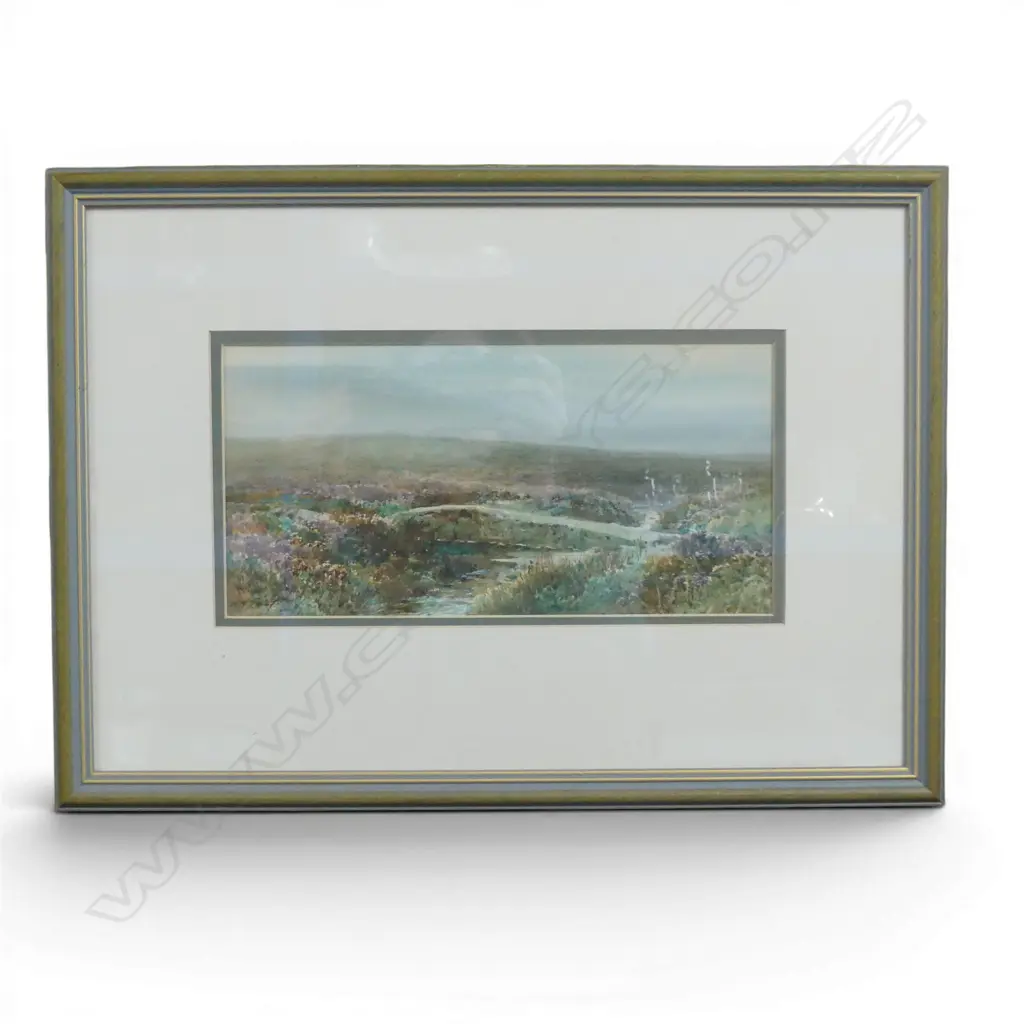 WALTER HENRY SWEET (UK 1889-1949), HEATHER MOOR LANDSCAPE WC 145x295mm Image 1++