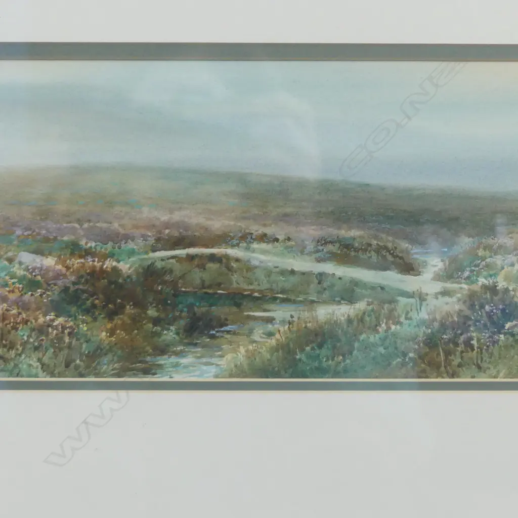 WALTER HENRY SWEET (UK 1889-1949), HEATHER MOOR LANDSCAPE WC 145x295mm Image 1++