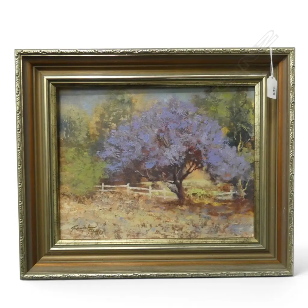RANDALL FROUDE, 'JACARANDA', OIL ON CANVASBOARD, SIGNED, 265 X 335MM Image 1++
