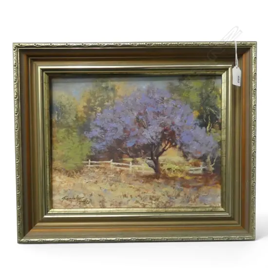 RANDALL FROUDE, 'JACARANDA', OIL ON CANVASBOARD, SIGNED, 265 X 335MM