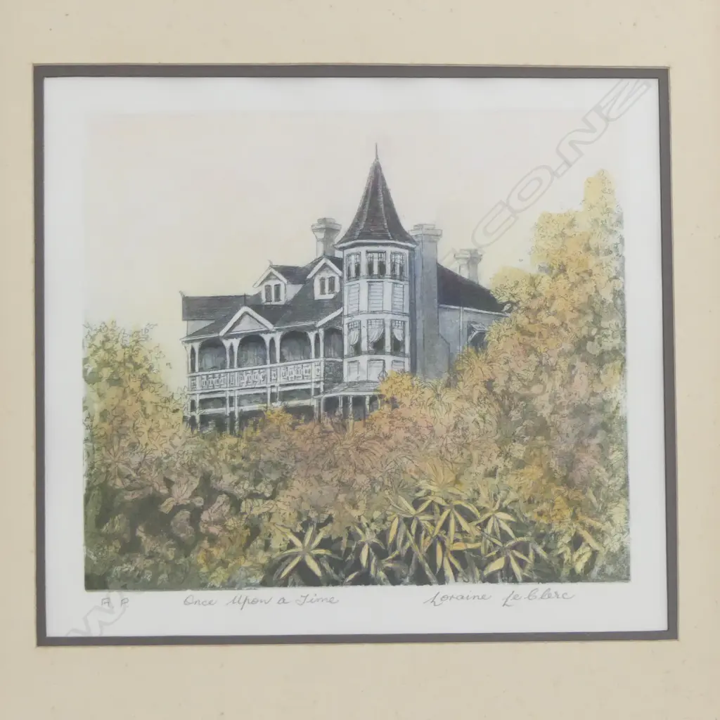 LORAINE LE CLERC, GREENSLADE HOUSE HAMILTON, AP COLOURED ETCHING, TITLED & SIGNED c2000, 250x270mm Image 1++
