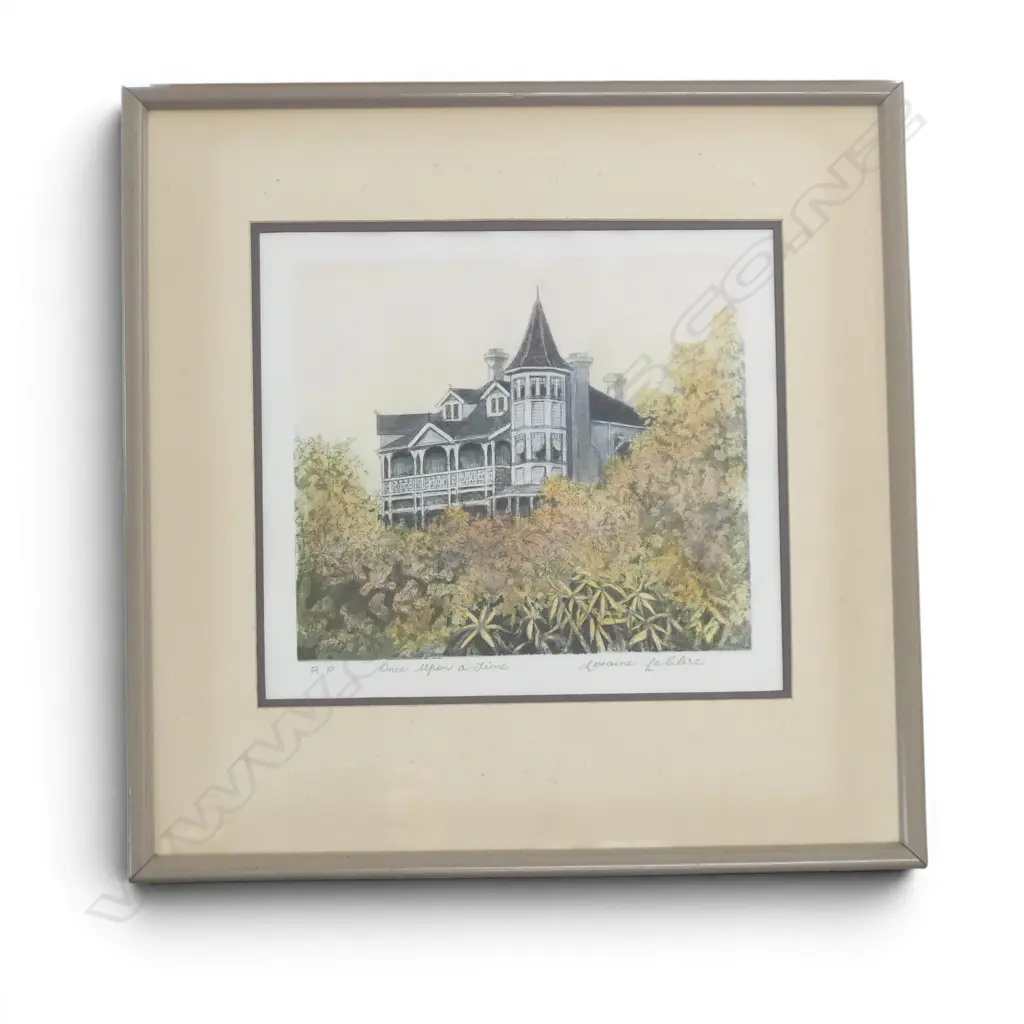 LORAINE LE CLERC, GREENSLADE HOUSE HAMILTON, AP COLOURED ETCHING, TITLED & SIGNED c2000, 250x270mm Image 1++