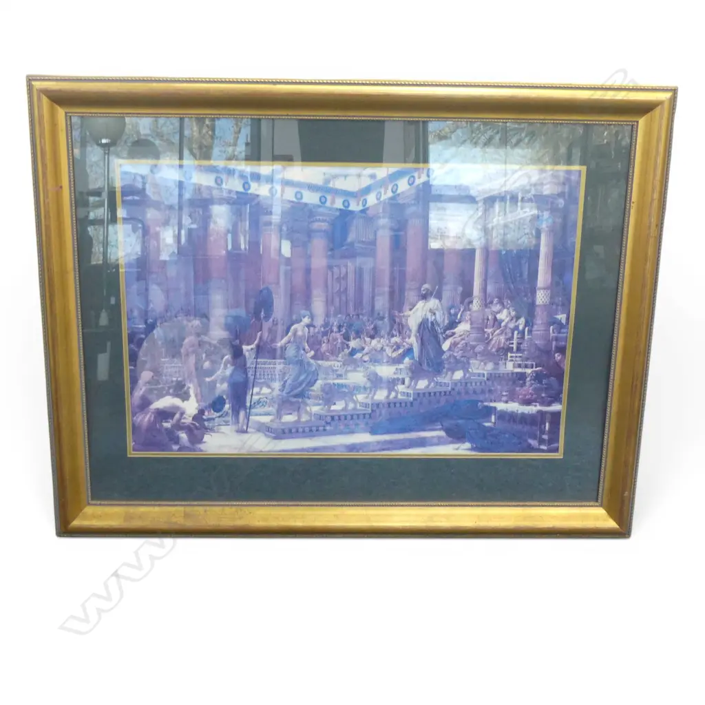 LG FADED PRINT OF THE QUEEN SHEBA AND KING SOLOMON 620x930mm Image 1++