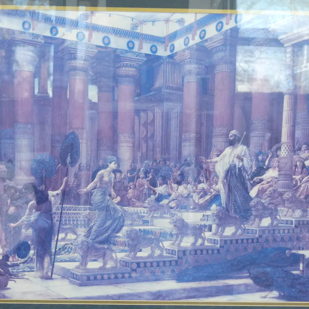 LG FADED PRINT OF THE QUEEN SHEBA AND KING SOLOMON 620x930mm Image 1++