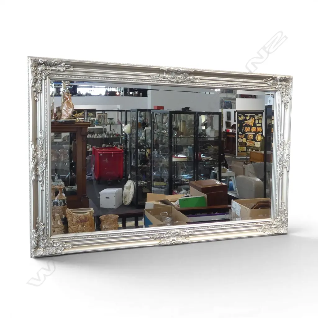 LG DECORATIVE SILVER FRAMED MIRROR 740X1140MM Image 1++