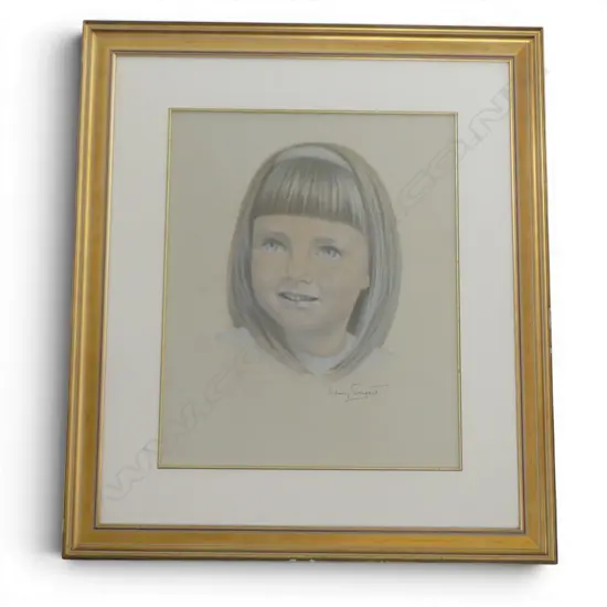 HILARY SARGEANT, PORTRAIT OF A YOUNG GIRL, PASTEL 540x435mm