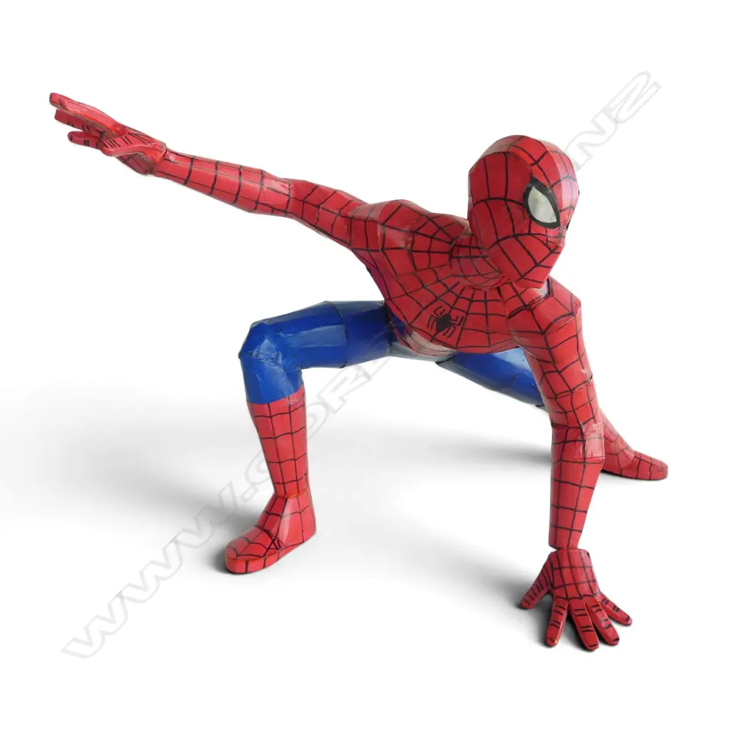HAND MADE CARDBOARD SPIDERMAN BY STEFSKI NZ, SIGNED W.600mm Image 1++