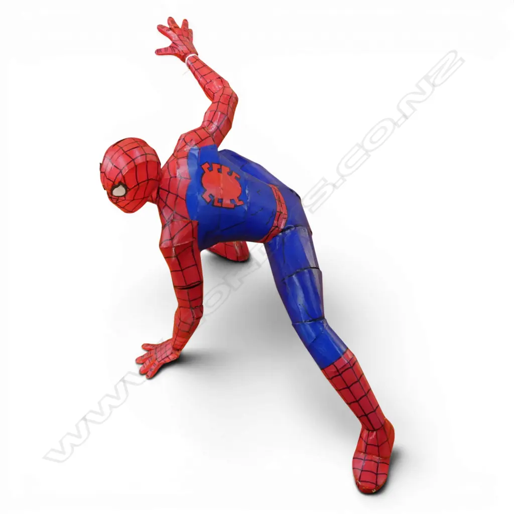 HAND MADE CARDBOARD SPIDERMAN BY STEFSKI NZ, SIGNED W.600mm Image 1++