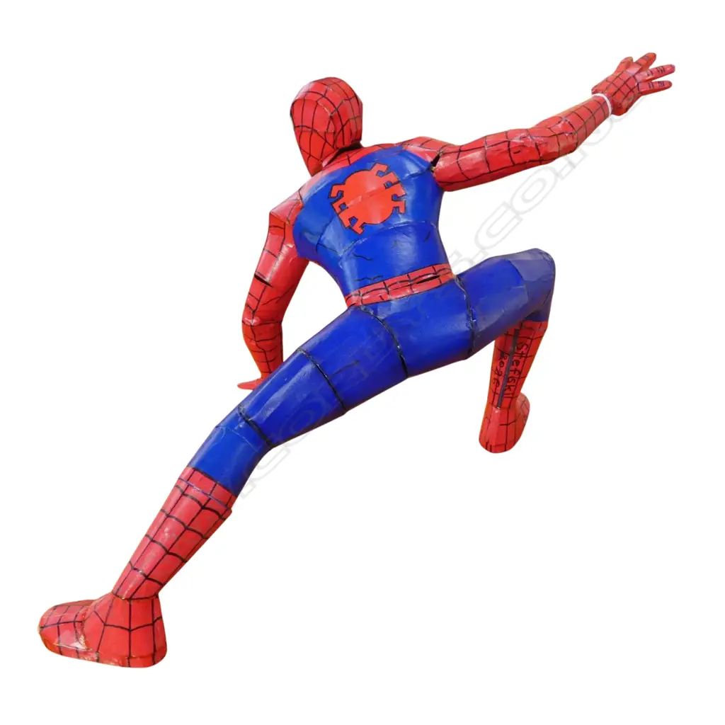 HAND MADE CARDBOARD SPIDERMAN BY STEFSKI NZ, SIGNED W.600mm Image 1++