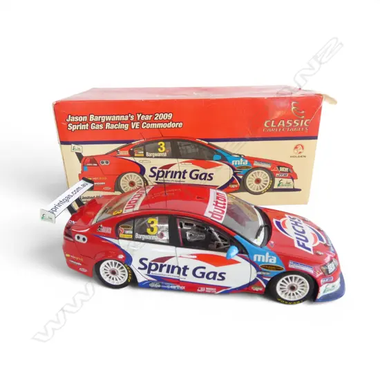 CLASSIC CARLECTABLES JASON BARGWANNA 2009 SPRINT GAS RACING VE HOLDEN COMMODORE, BOXED