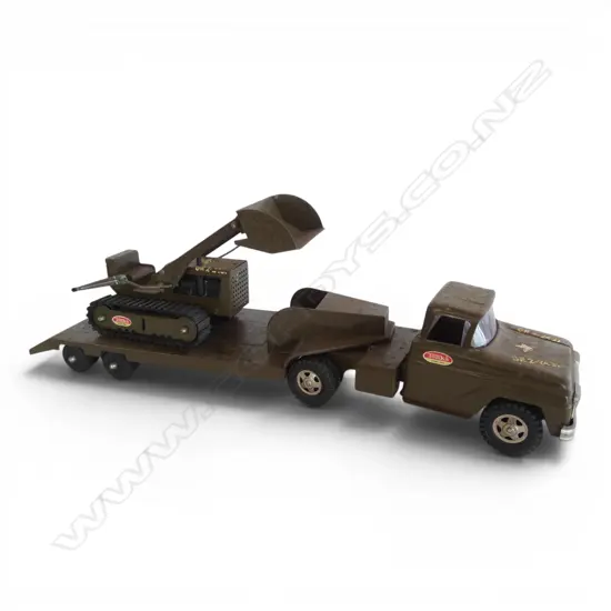 TONKA TRUCK & TRAILER w. BULLDOZER 