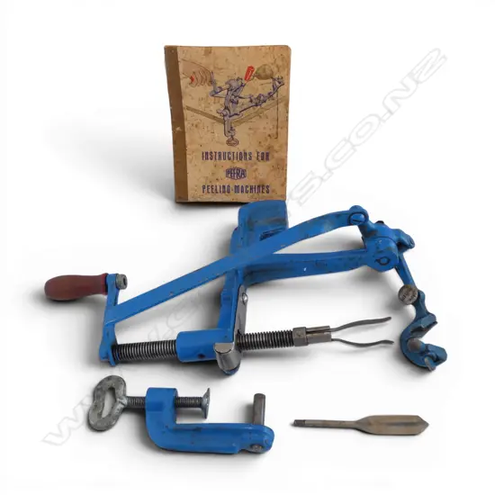 PEFRA TRIUMPH CAST IRON PEACH PEELER GERMANY & MANUAL, L.300MM