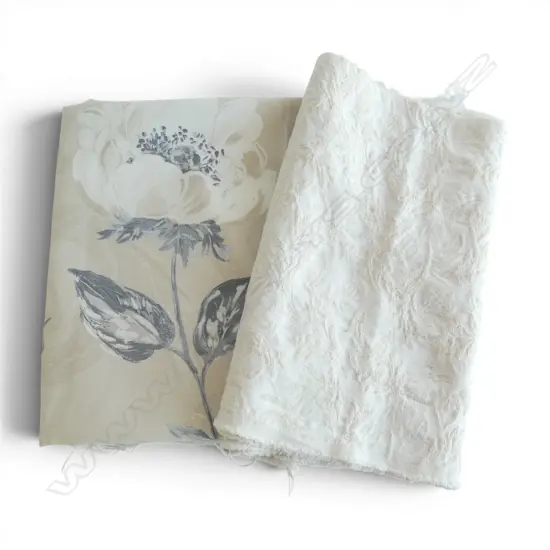 2 PIECES OF FLORAL FABRIC, LARGEST 2 X 1.3M