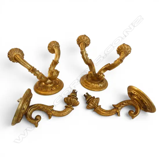 2 PRS GILT SCONCES W.200mm