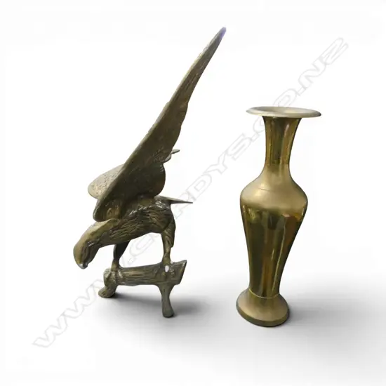 BRASS EAGLE & VASE H.250mm