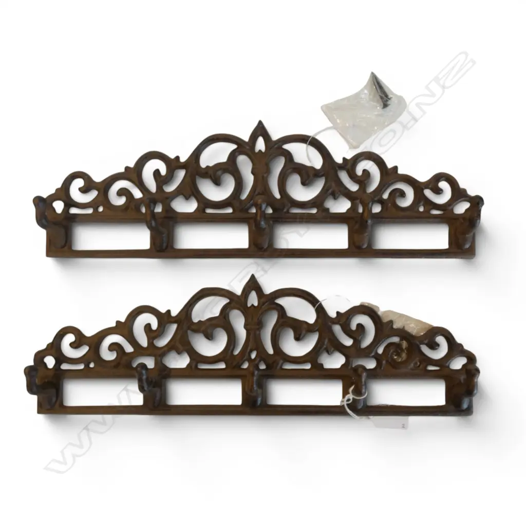 TWO CAST IRON COAT RACKS W.385mm Image 1++