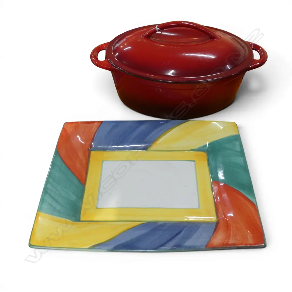 ENAMEL CAST IRON POT + TEMUKA N.Z. DISH 275x340mm Image 1++