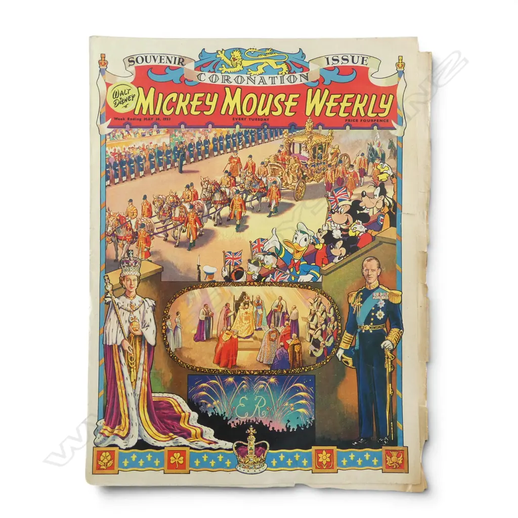 1953 QEII CORONATION ISSUE ‘MICKEY MOUSE WEEKLY’ COMIC, L.355MM Image 1++