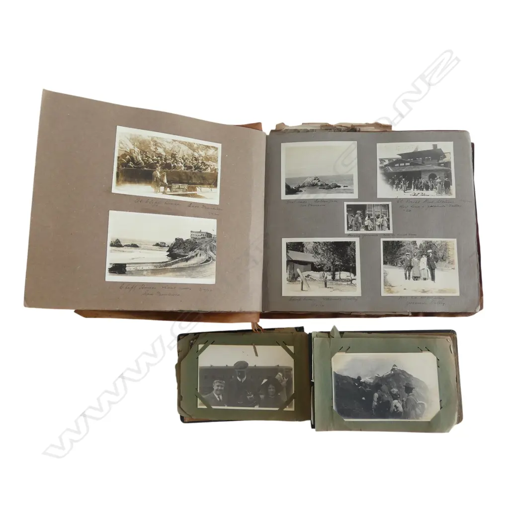 NZ LEATHER BOUND POSTCARD & PHOTO ALBUM & ANOTHER POSTCARD ALBUM LOOSE COVER Image 1++