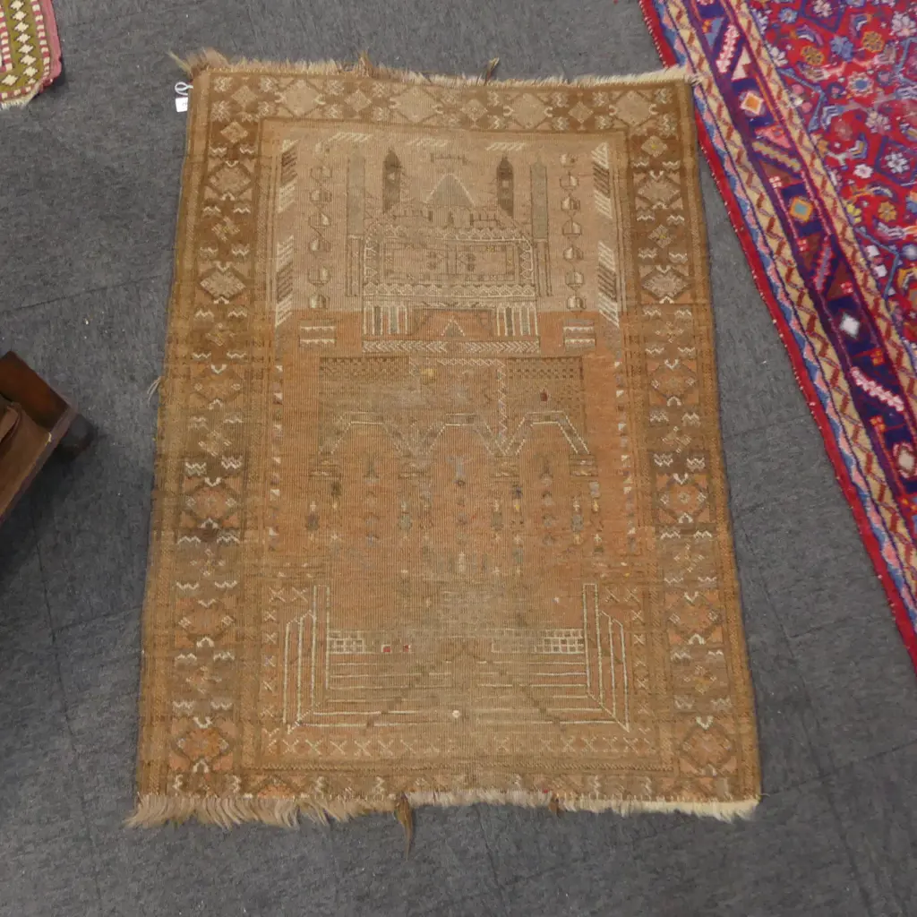 HAND KNOTTED ALL WOOL RUG 1150x860mm Image 1++