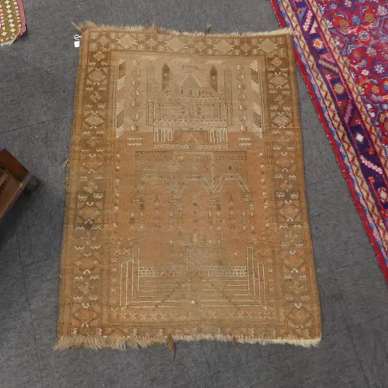 HAND KNOTTED ALL WOOL RUG 1150x860mm