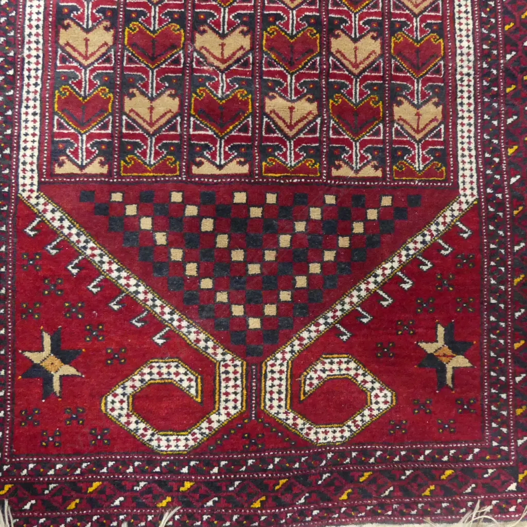 HAND KNOTTED ALL WOOL RUG 1170x880mm Image 1++