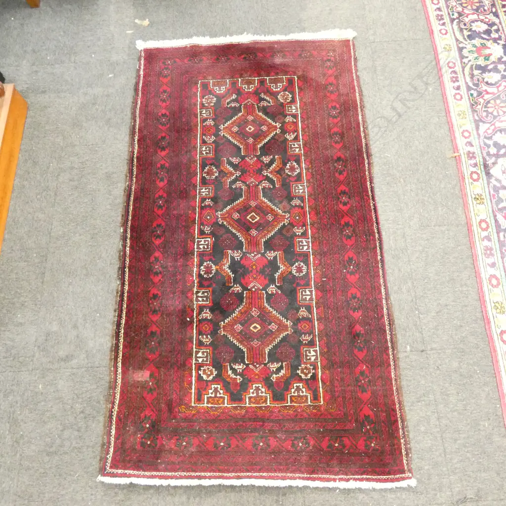 PERSIAN HAND KNOTTED WOOL PILE RUG 1900x1100mm Image 1++