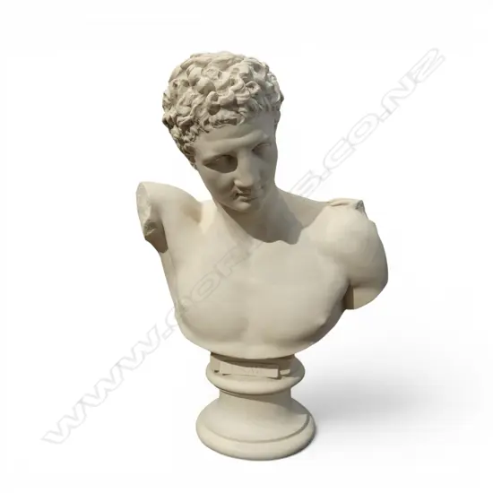 HEAVY COMPOSITE BUST OF HERMES (BASED ON ROMANELLI FIRENZE 350 X 500mm) Repaired