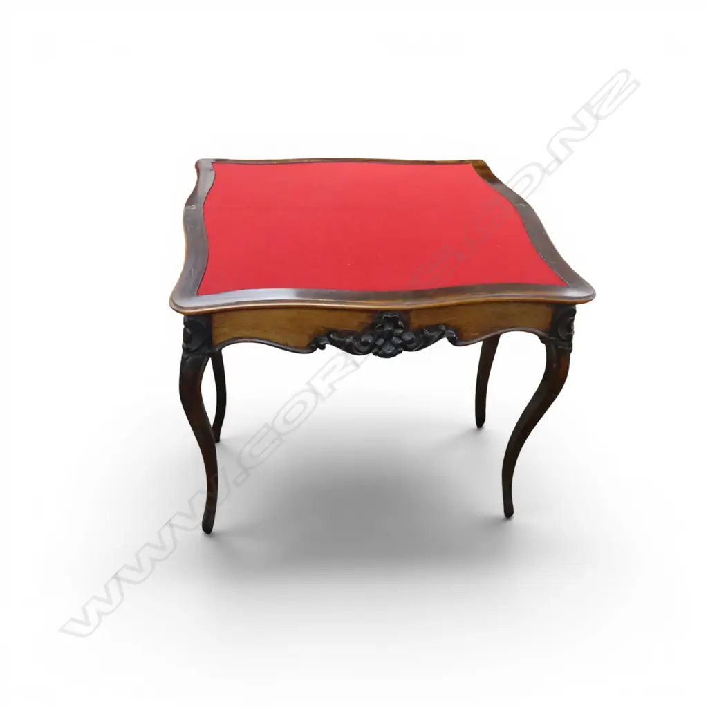 ANTIQUE FRENCH STYLE MAHOGANY CARD TABLE 835x420x730mm Image 1++