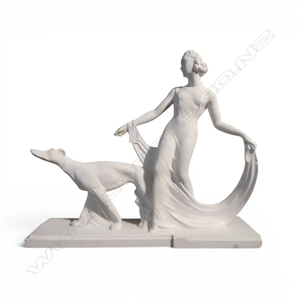 LRG COMPOSITE ART DECO STYLE FIGURINE, H.450 x 520x120mm Image 1++