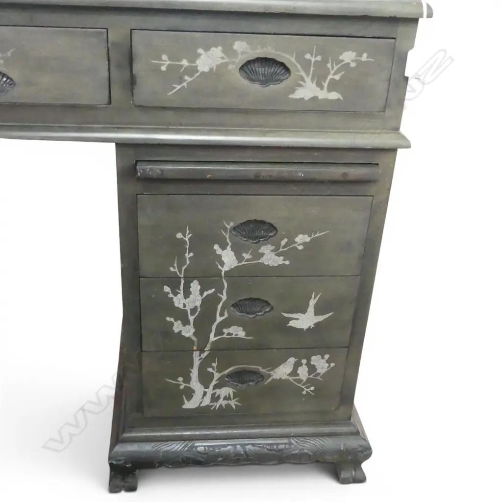 EBONISED ORIENTAL DESK 1380x860x760mm Image 1++