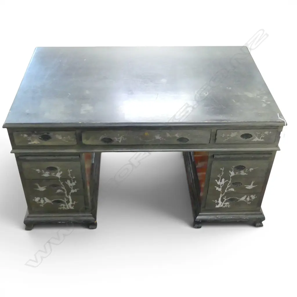 EBONISED ORIENTAL DESK 1380x860x760mm Image 1++