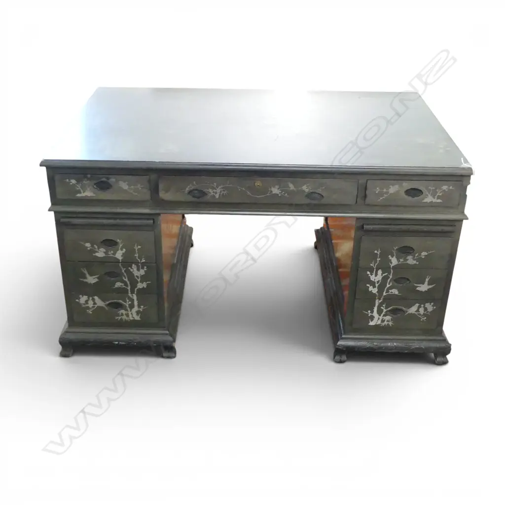 EBONISED ORIENTAL DESK 1380x860x760mm Image 1++