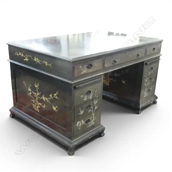 EBONISED ORIENTAL DESK 1380x860x760mm