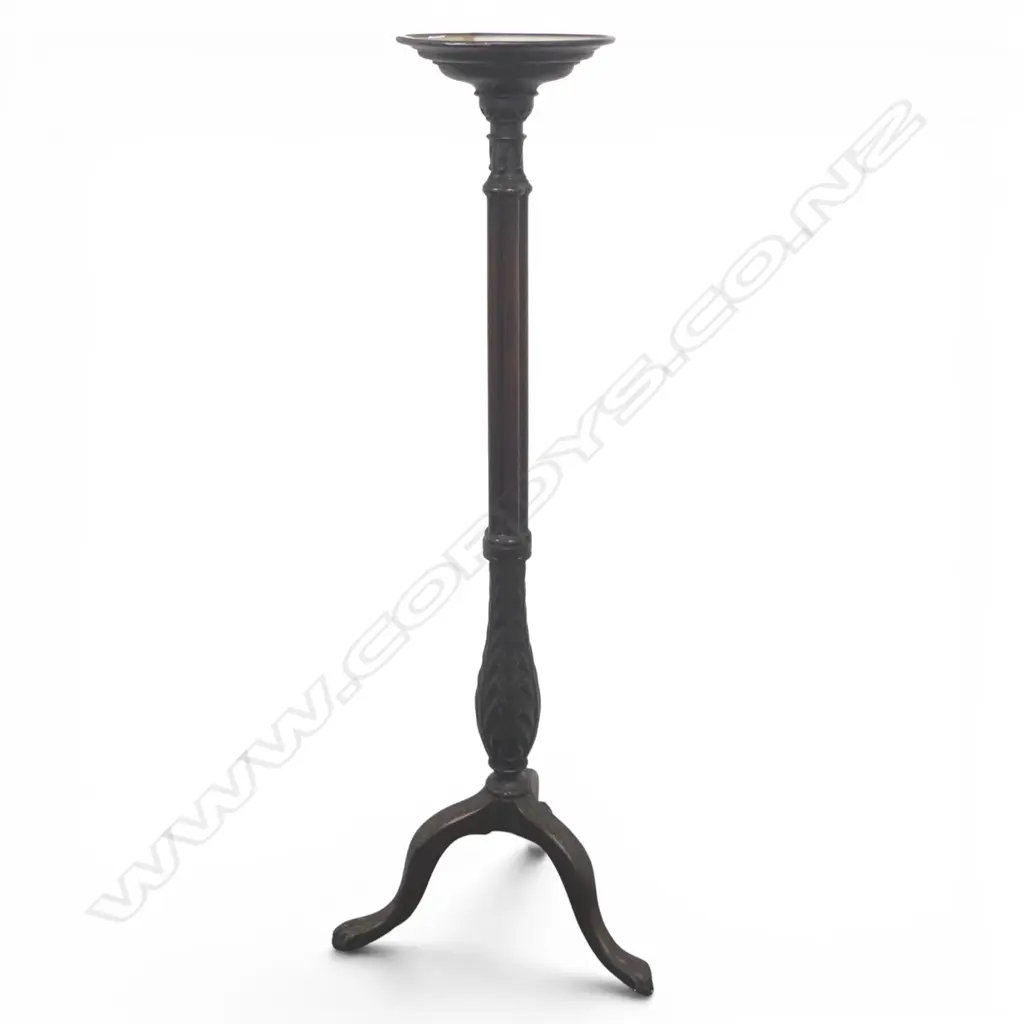 CARVED MAHOGANY TORCHERE STAND H.1450mm Image 1++