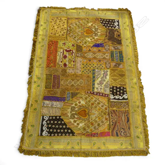 VINTAGE INDIAN EMBROIDERED WALL HANGING, 1450x1000mm