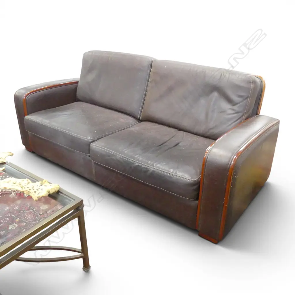 VINTAGE LEATHER 3 SEATER SOFA leather requires attention 2040x840x800mm Image 1++