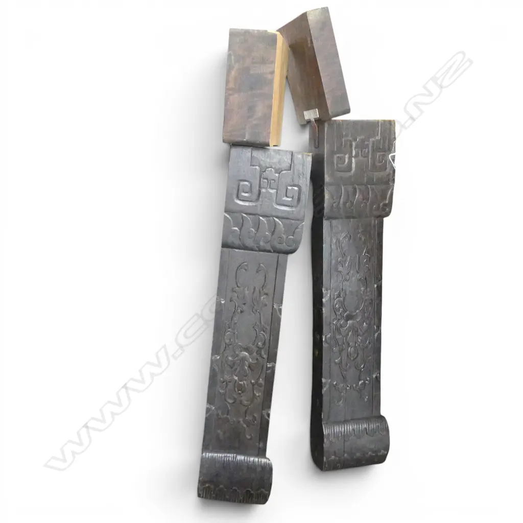 PR ORIENTAL CARVED WOODEN FURNITURE LEGS H.950mm Image 1++