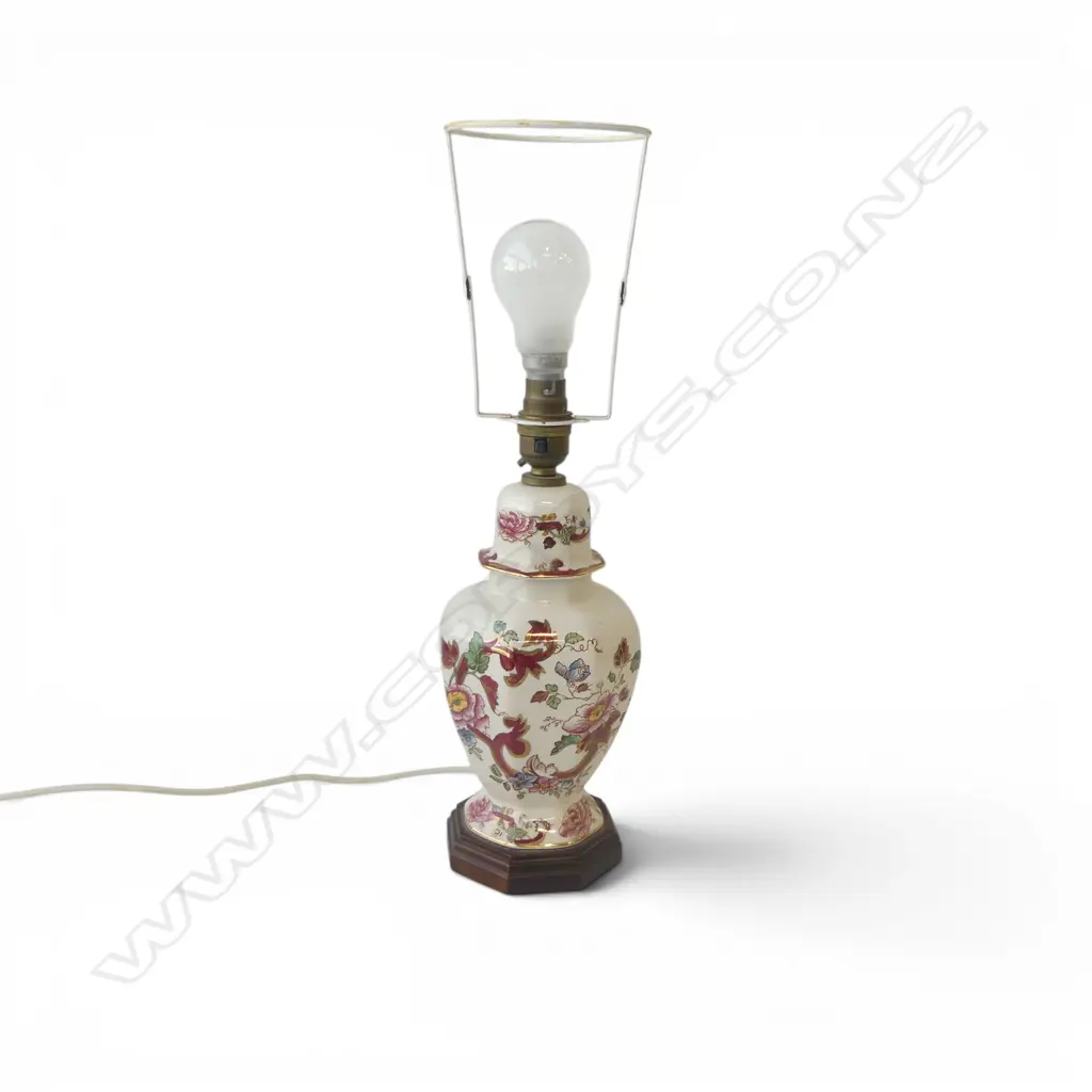 HAND-PAINTED FLORAL TABLE LAMP H.450mm Image 1++