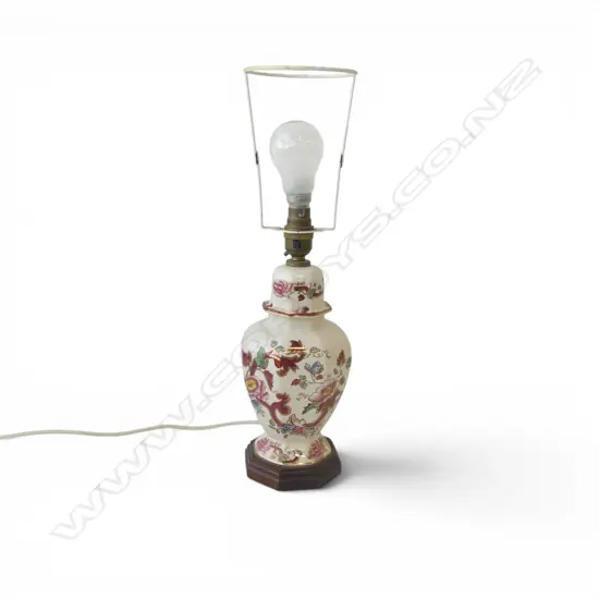 HAND-PAINTED FLORAL TABLE LAMP H.450mm