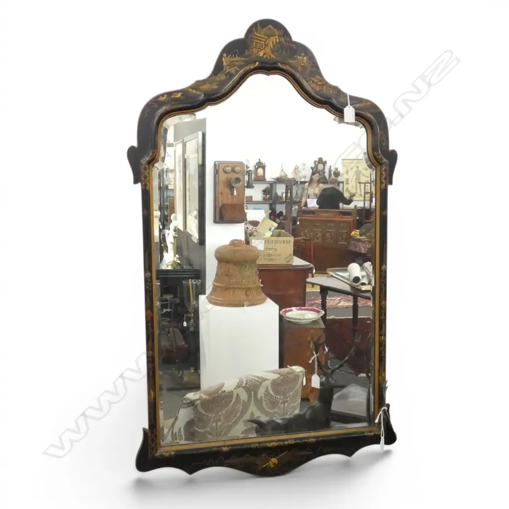 CHINOISERIE SERPENTINE BEVEL EDGED WALL MIRROR H.110mm Image 1++