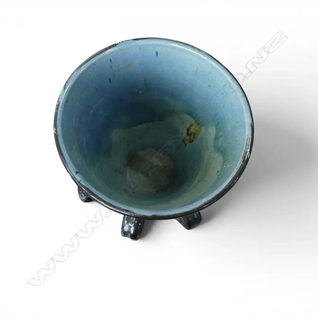 C H BRANNAM BARUM BRITISH ART POTTERY c.1890 PEACOCK VASE with crack. Incised marks. H.180mm Image 1++