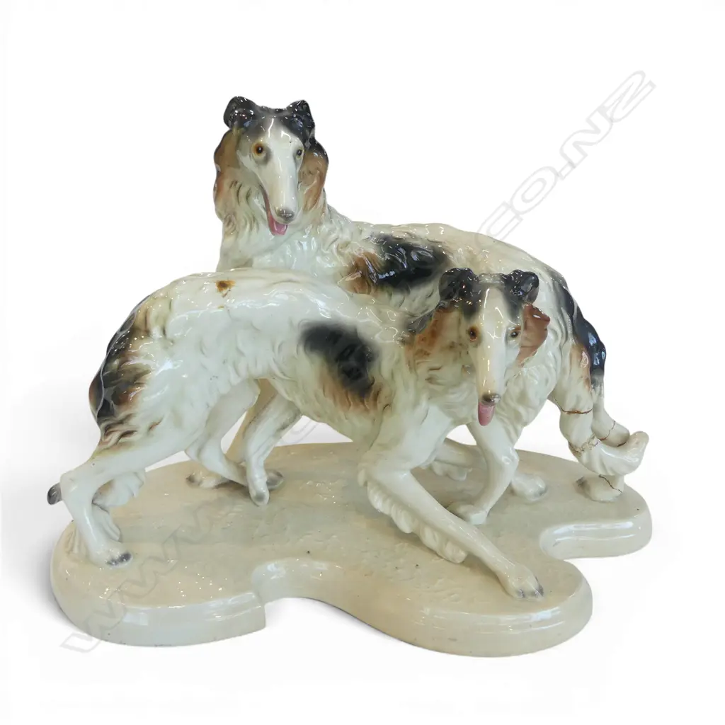 GERMAN FIGURE OF 2 DOGS H.250mm, REPAIRS Image 1++