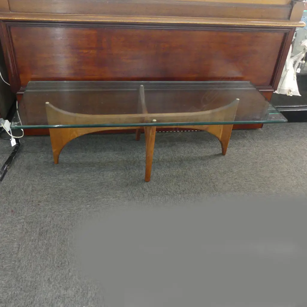 RETRO GLASS TOP COFFEE TABLE 1360x500x400mm Image 1++