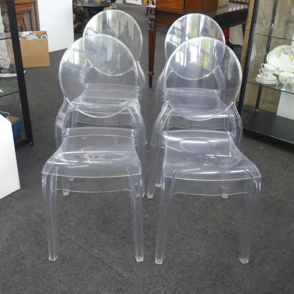 4 VINTAGE GHOST CHAIRS Image 1++