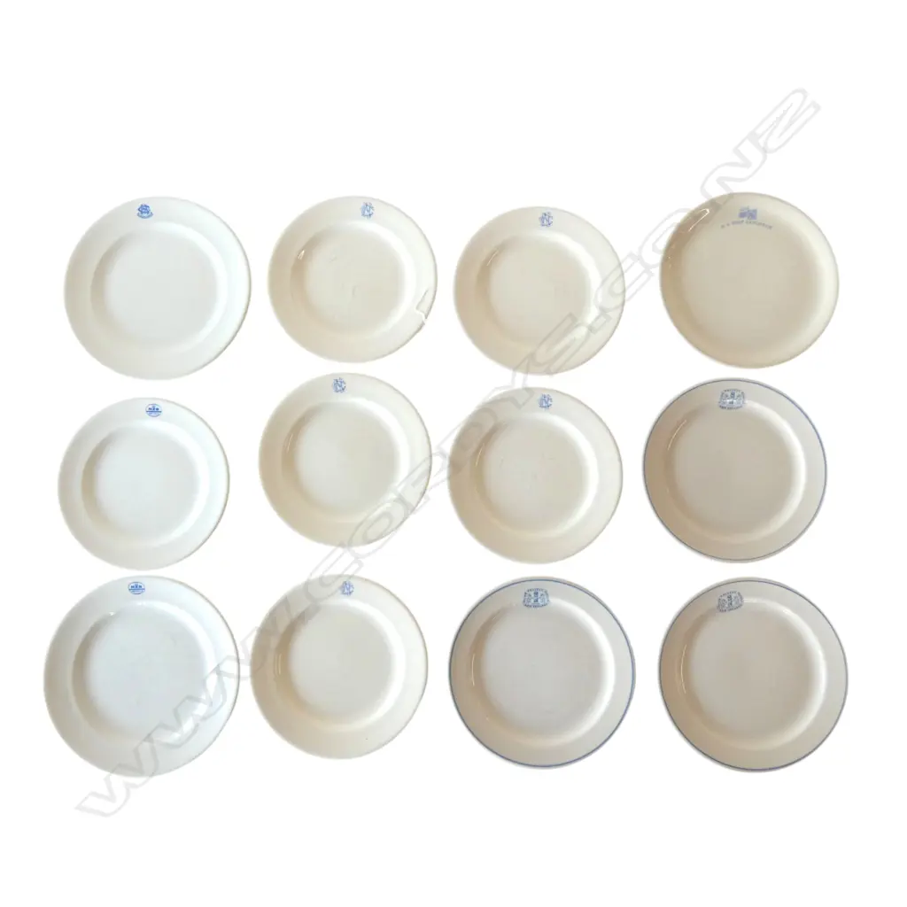 COLLECTION OF 15 HOTEL PLATES including 5 CROWN LYNN + 1 GIBSON & PATERSON PLATES Image 1++