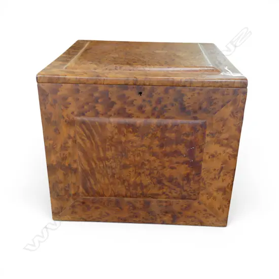 LG BURR WOOD BOX w. internal fitted mirror 340x340x295mm