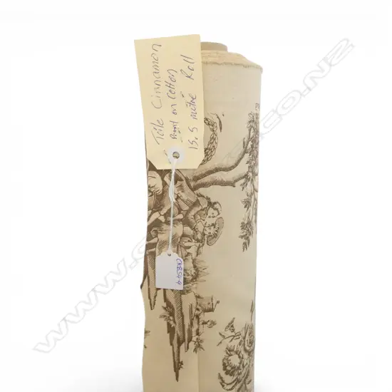 FABRIC BOLT; TOILE CINNAMON, PRINT ON COTTON, 15.5M