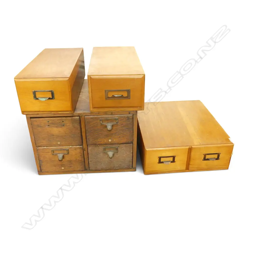 4 WOODEN FILING DRAWERS (OAK ONE 380x350x270mm) Image 1++