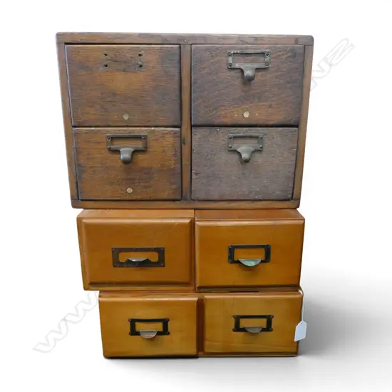 4 WOODEN FILING DRAWERS (OAK ONE 380x350x270mm)
